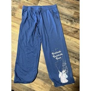 DISNEY Cinderella WOMENS Sweat SLEEP PANTS FUZZY SIZE LG 12-14 Princess Mickey